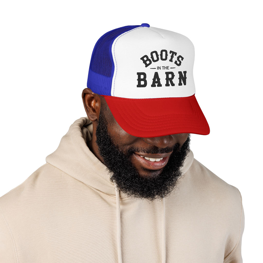 Trucker Hat Embroidered  — "Boots in the Barn" Country Cap