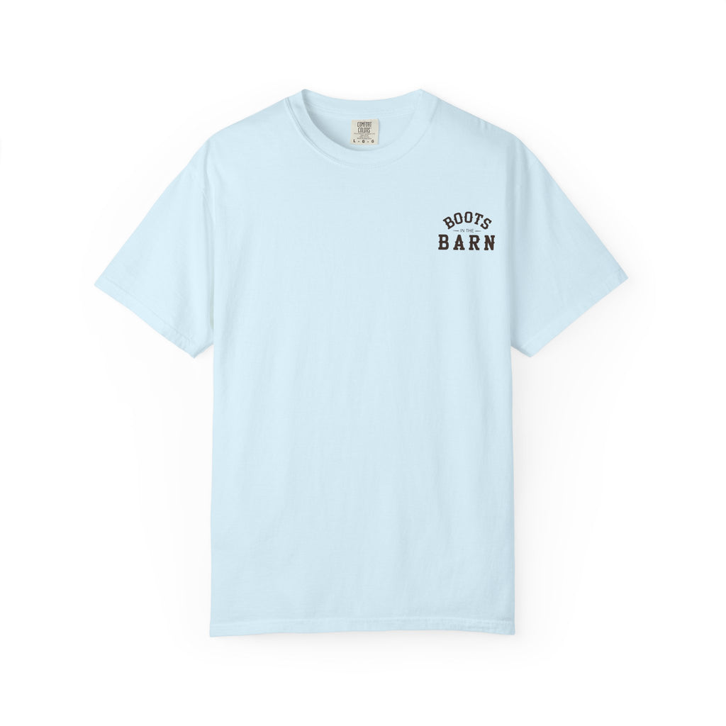 Brown & White Design Boots in the Barn Line Dancing Tee — Heavyweight