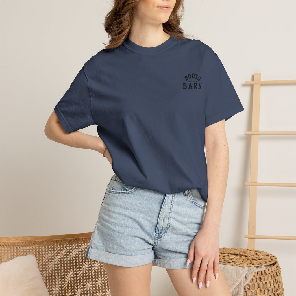 Black & White Design Boots in the Barn Line Dancing Tee — Heavyweight