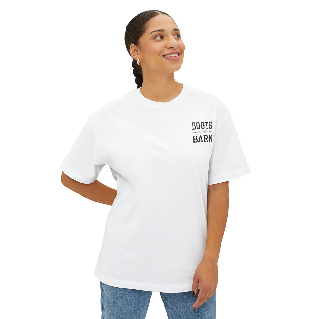 Boots Barn Oversized Boxy Tee (Light Colors) — Minimal Western Graphic Tee