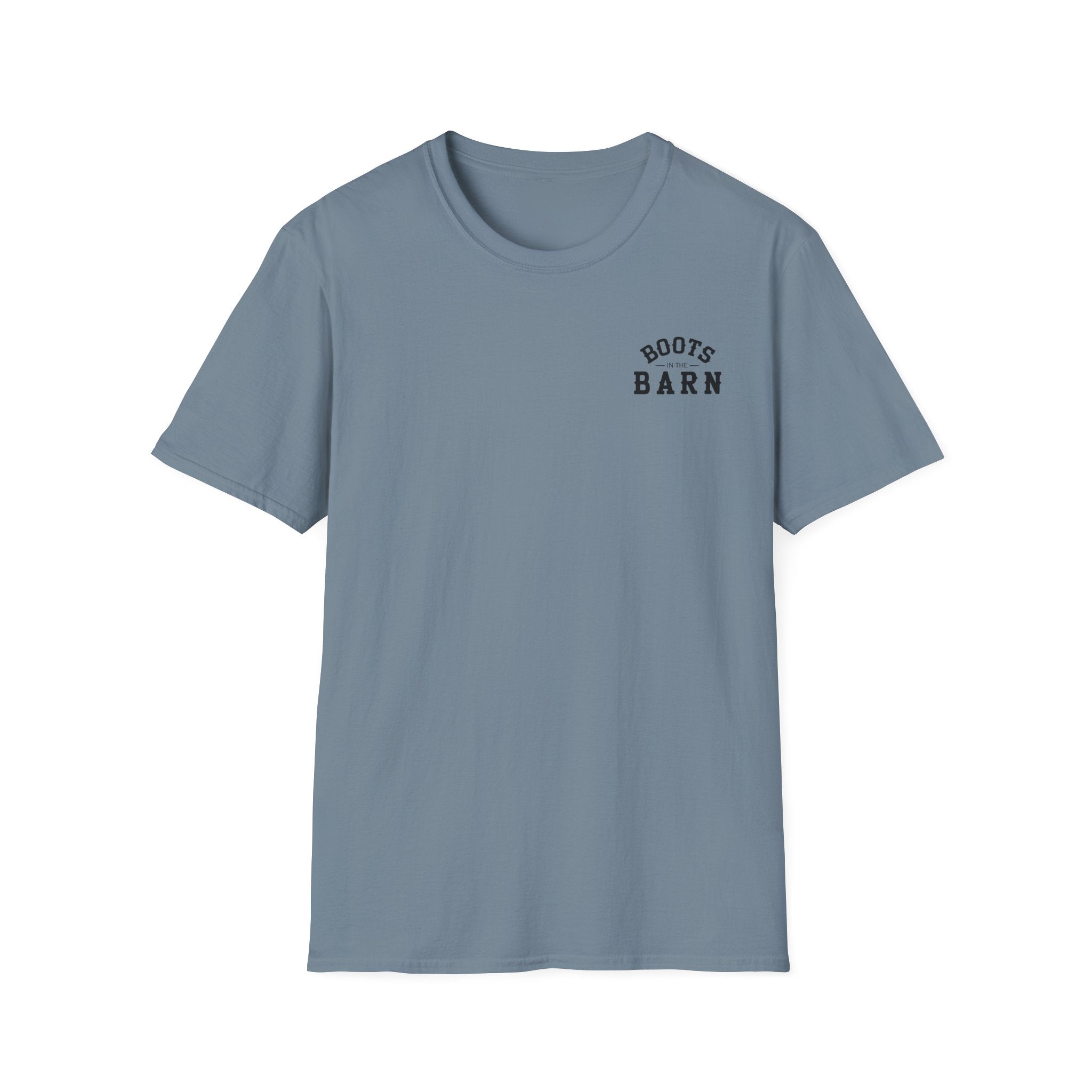 Black & White Design Boots in the Barn T-Shirt — Lightweight Cotton