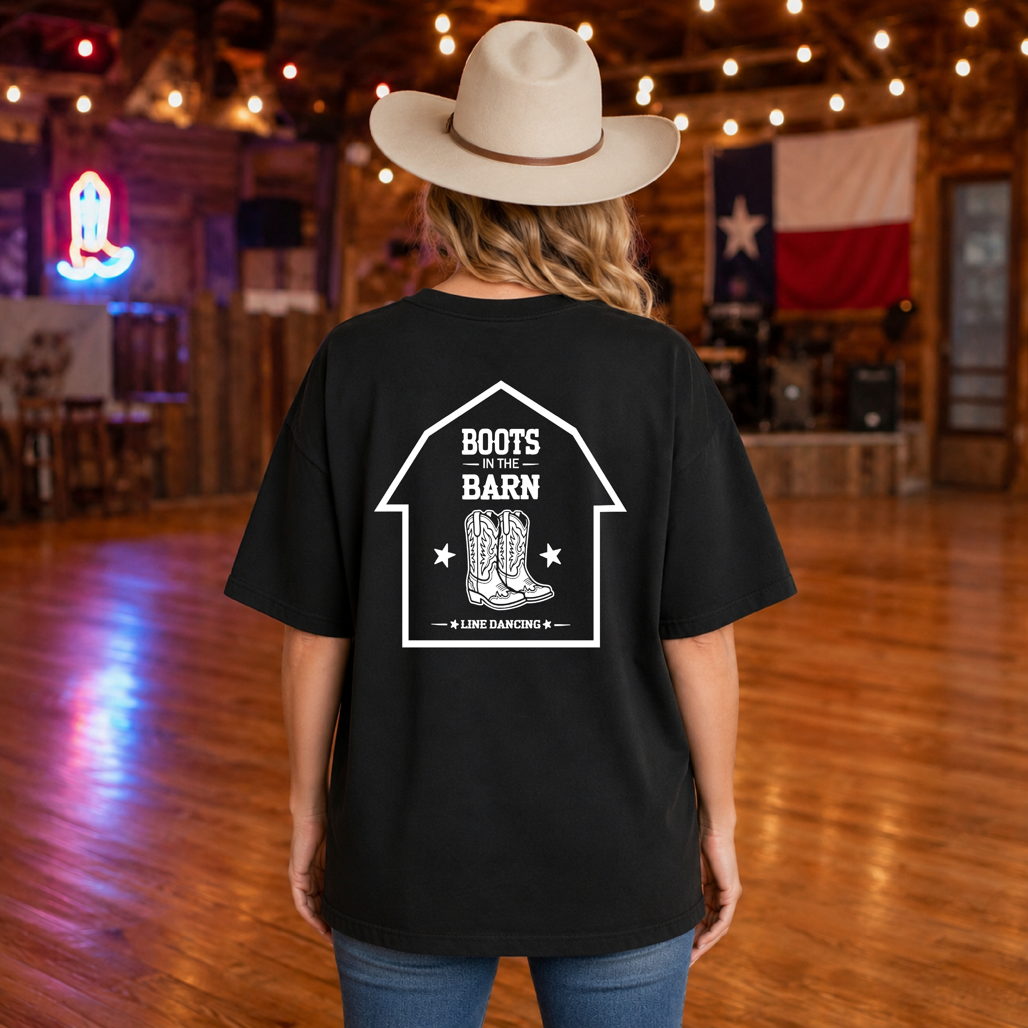 Boots in the Barn Oversized Tee (Darker Colors) — Rustic Country Farm Life Shirt
