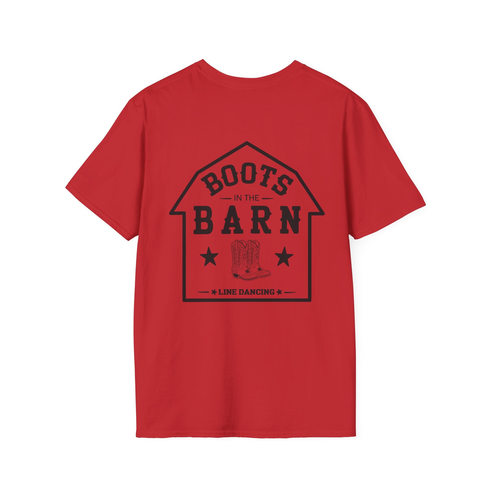 Black & White Design Boots in the Barn T-Shirt — Lightweight Cotton