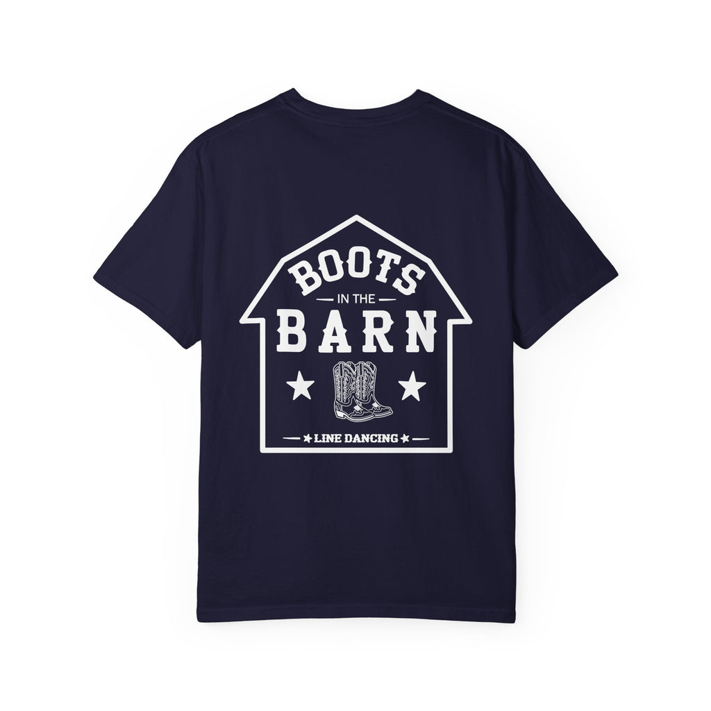 Black & White Design Boots in the Barn Line Dancing Tee — Heavyweight