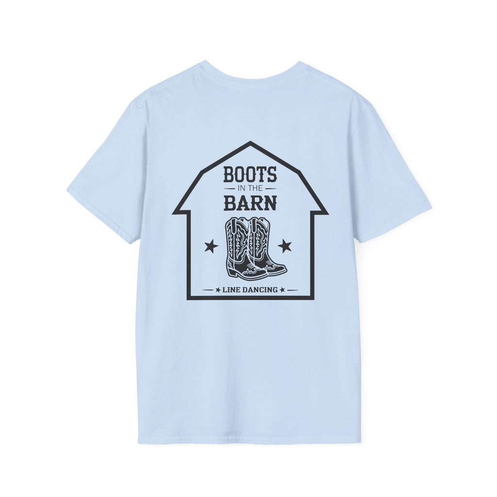 Boots in the Barn Graphic T‑Shirt — Rustic Farmhouse Tee for Country Lovers