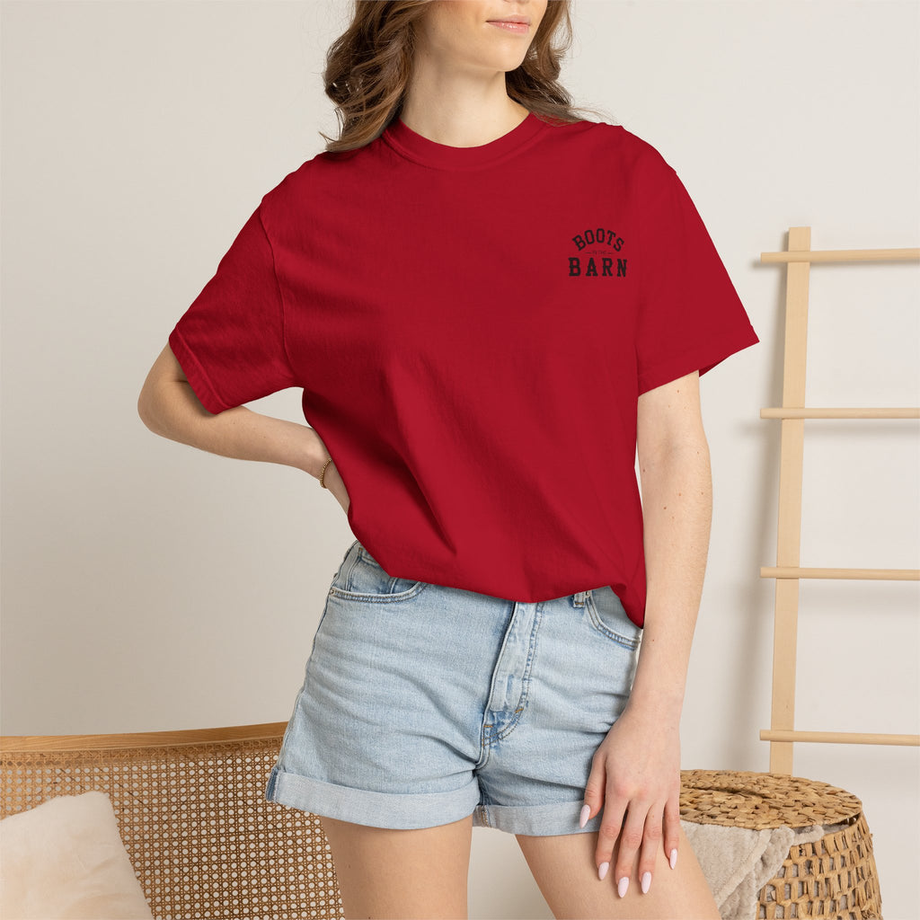 Black & White Design Boots in the Barn Line Dancing Tee — Heavyweight