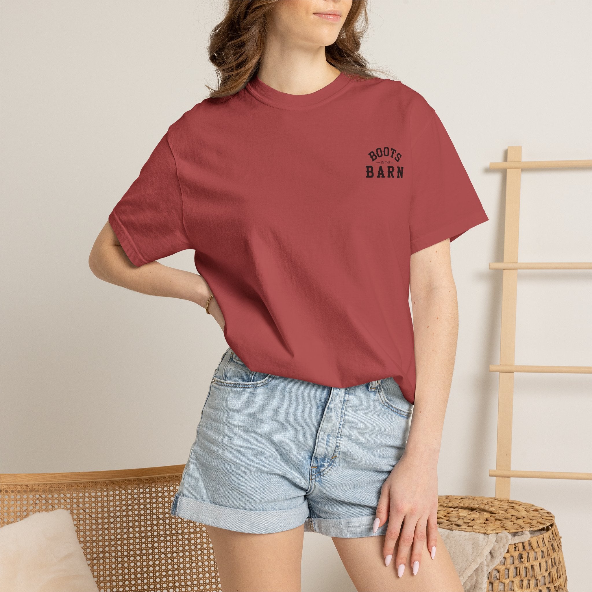 Black & White Design Boots in the Barn Line Dancing Tee — Heavyweight