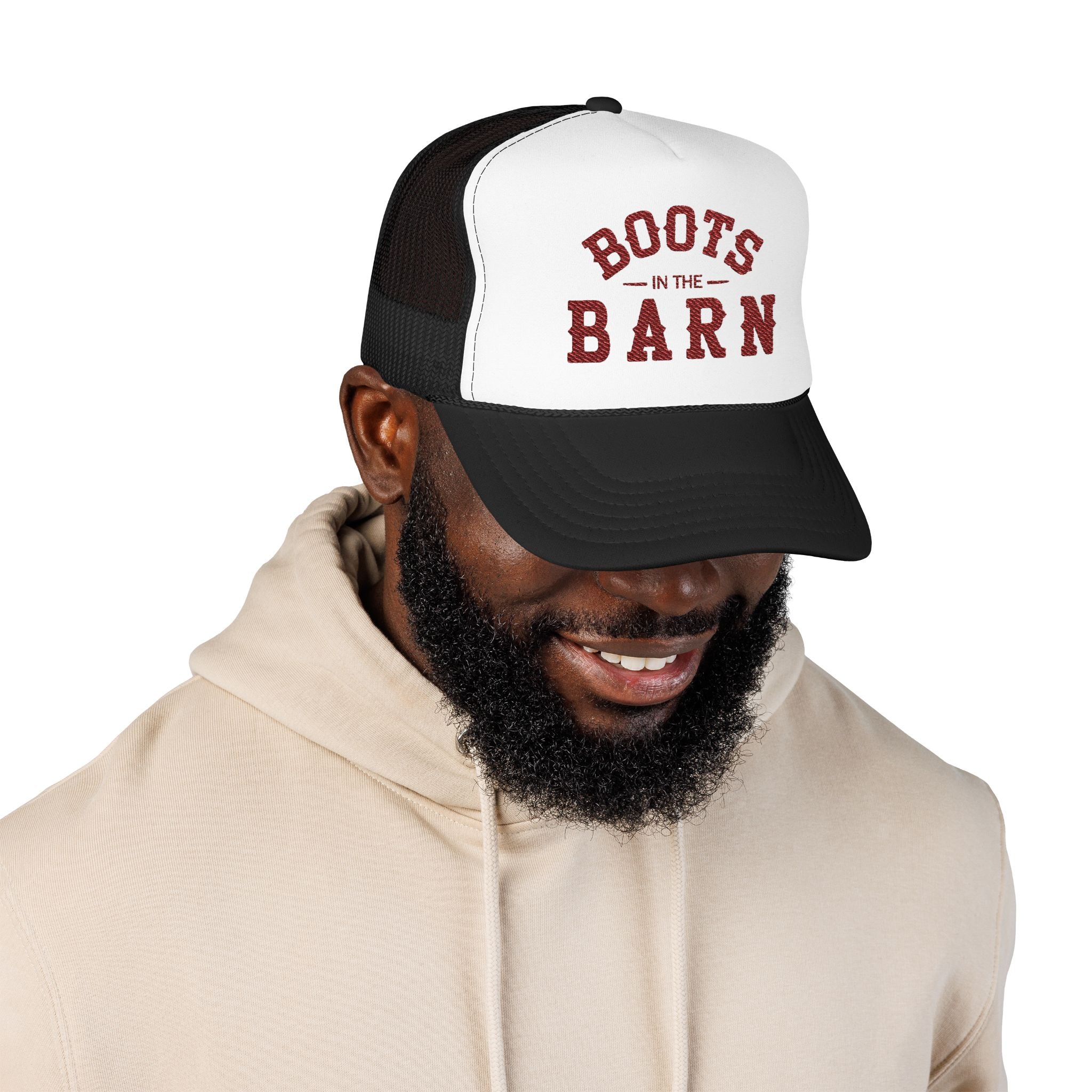 Trucker Hat Embroidered  — "Boots in the Barn" Country Cap