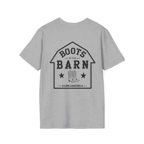 Black & White Design Boots in the Barn T-Shirt — Lightweight Cotton
