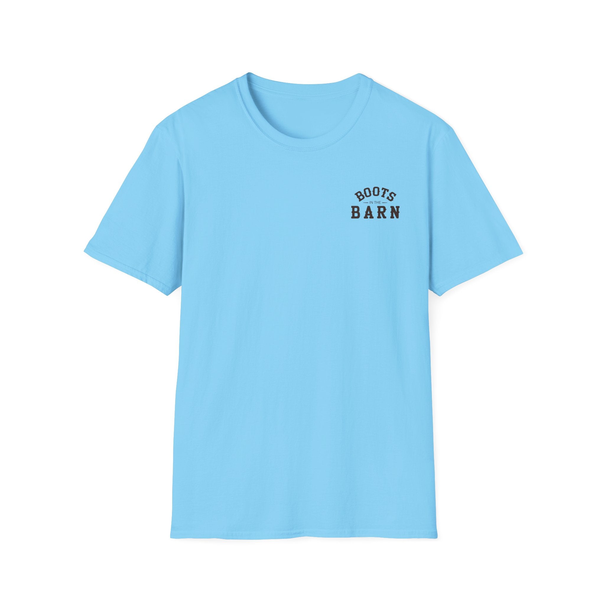 Brown & White Design Boots in the Barn T-Shirt — Lightweight Cotton