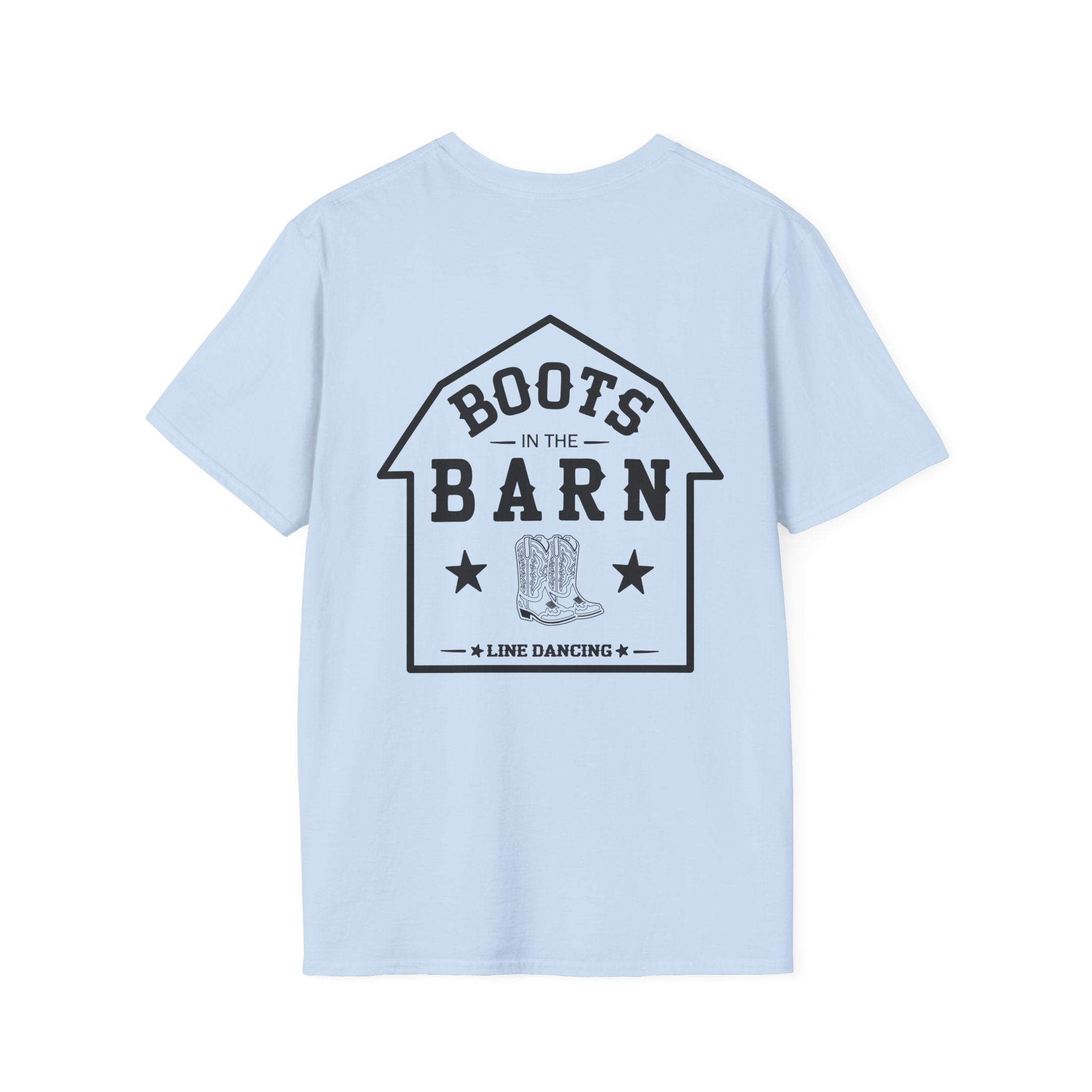 Black & White Design Boots in the Barn T-Shirt — Lightweight Cotton