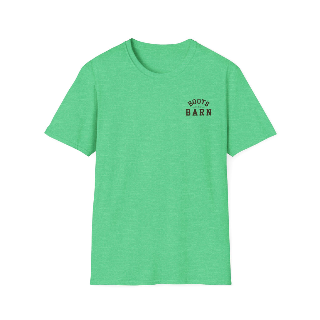 Brown & White Design Boots in the Barn T-Shirt — Lightweight Cotton