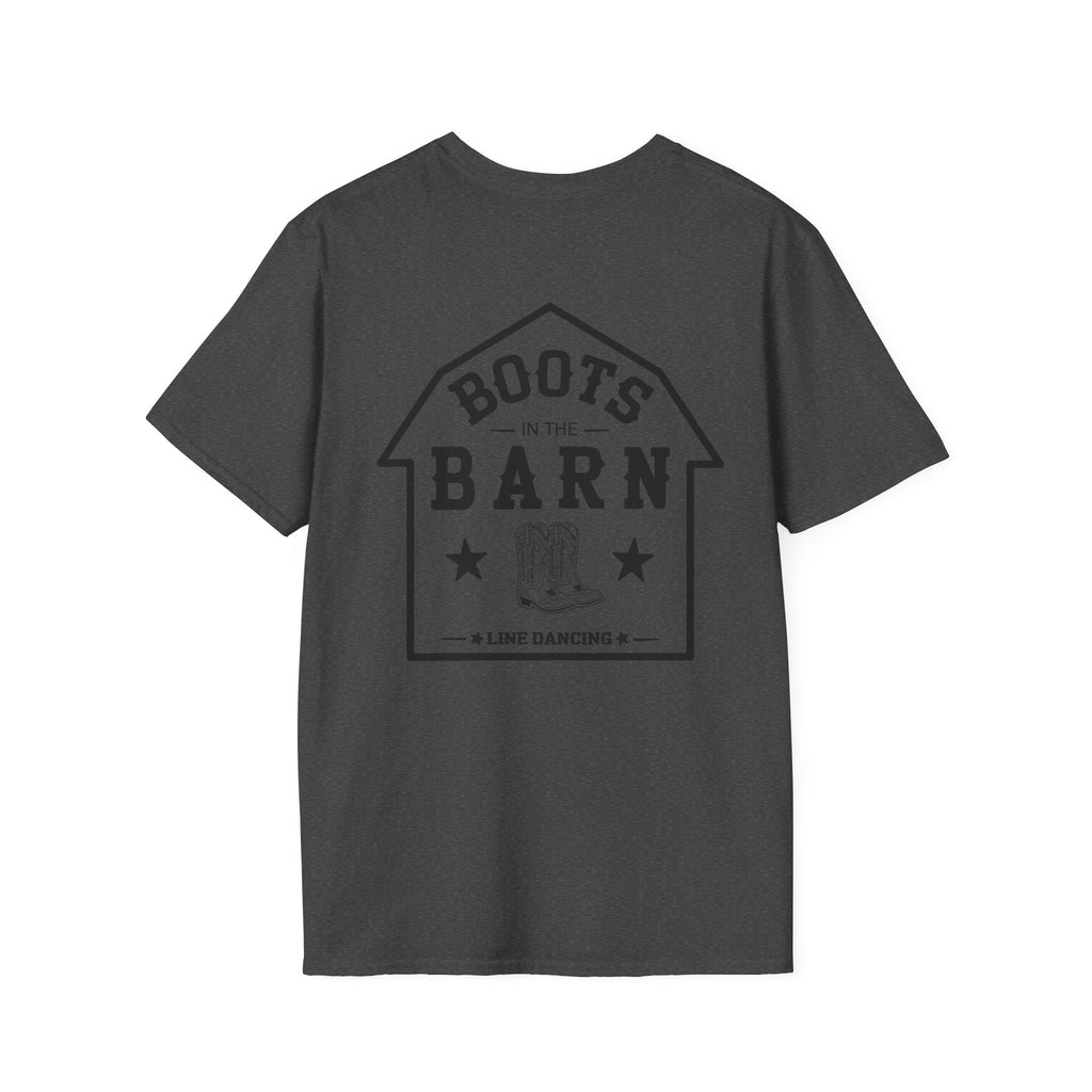 Black & White Design Boots in the Barn T-Shirt — Lightweight Cotton
