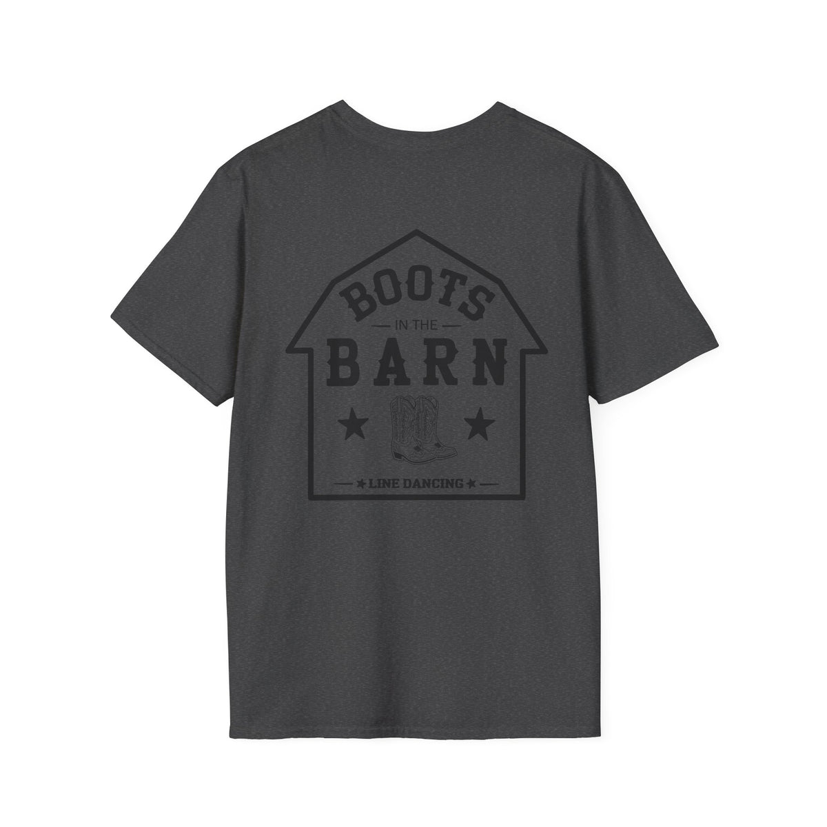 Black & White Design Boots in the Barn T-Shirt — Lightweight Cotton