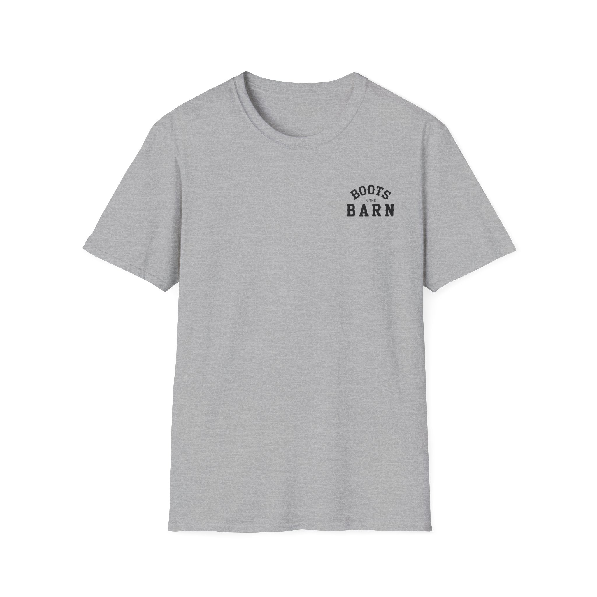 Black & White Design Boots in the Barn T-Shirt — Lightweight Cotton