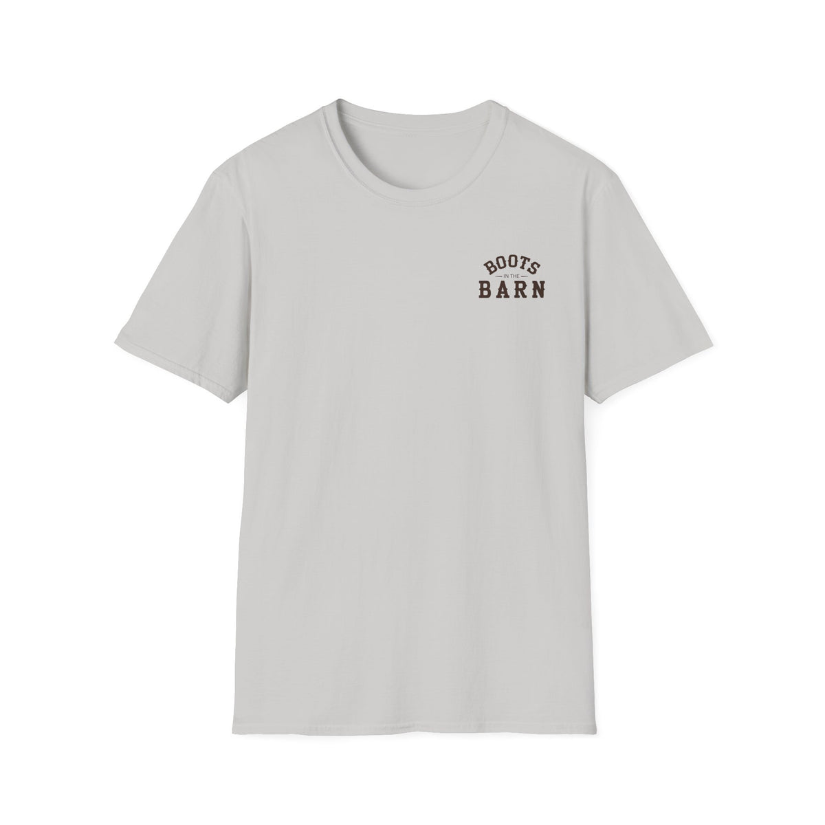 Brown & White Design Boots in the Barn T-Shirt — Lightweight Cotton