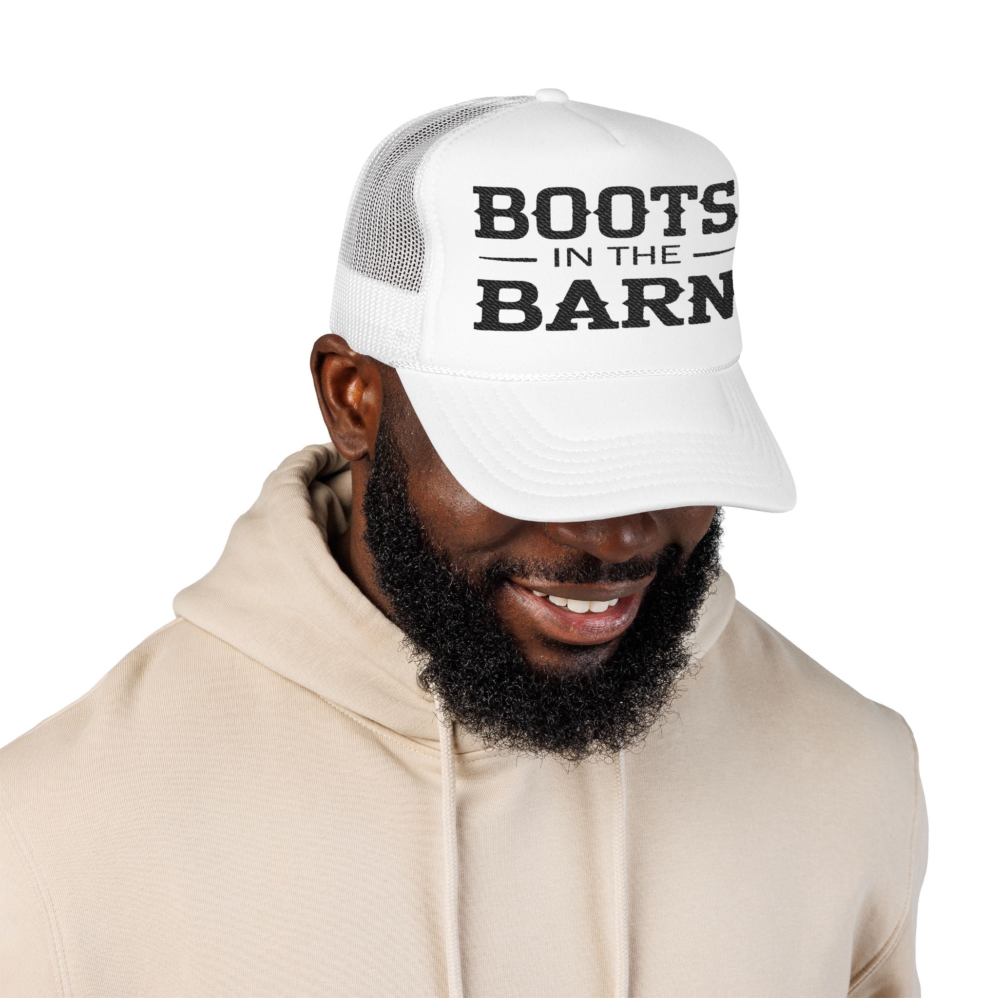 Boots in the Barn Trucker Hat — Vintage Country Foam Mesh Cap