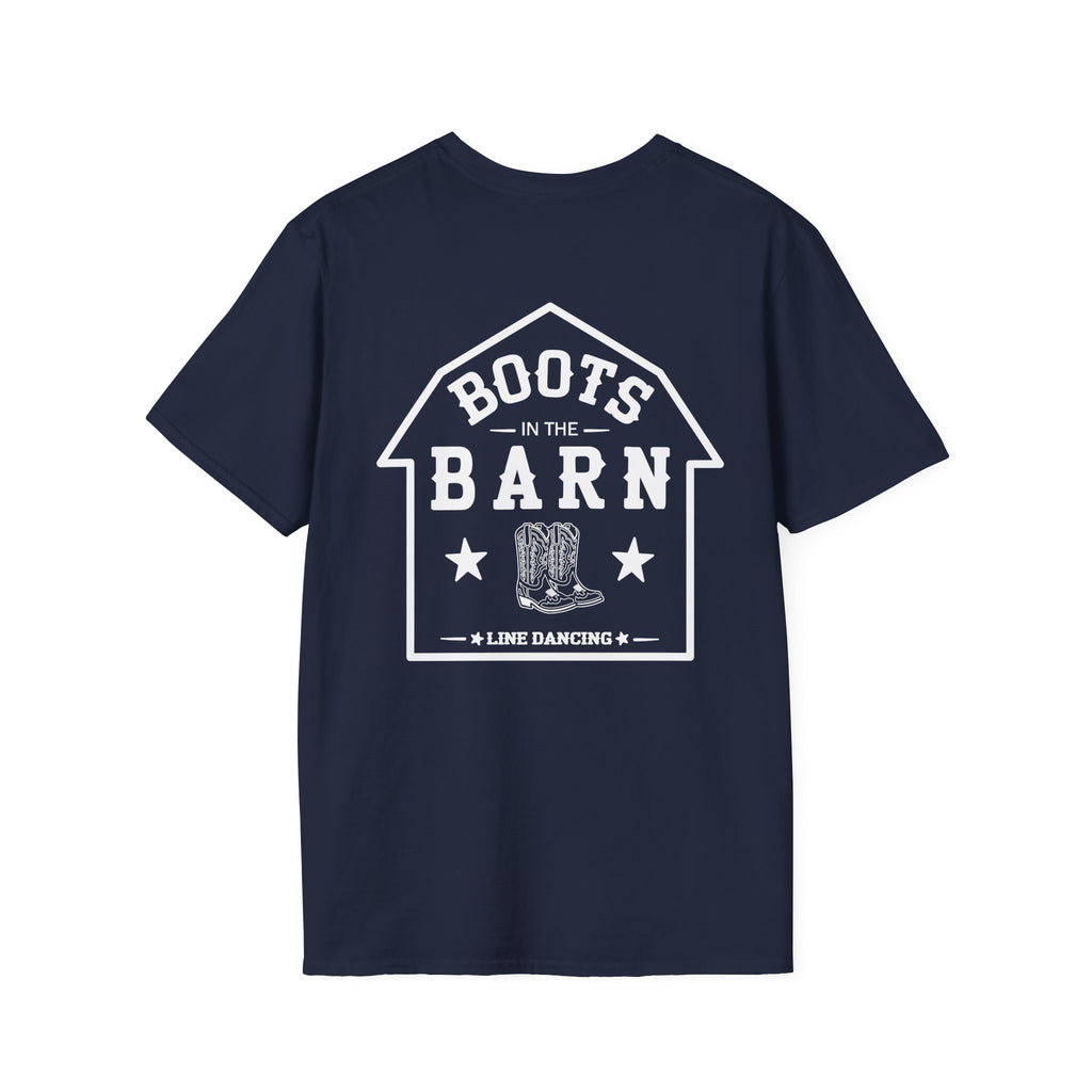 Black & White Design Boots in the Barn T-Shirt — Lightweight Cotton