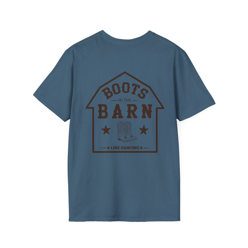 Brown & White Design Boots in the Barn T-Shirt — Lightweight Cotton