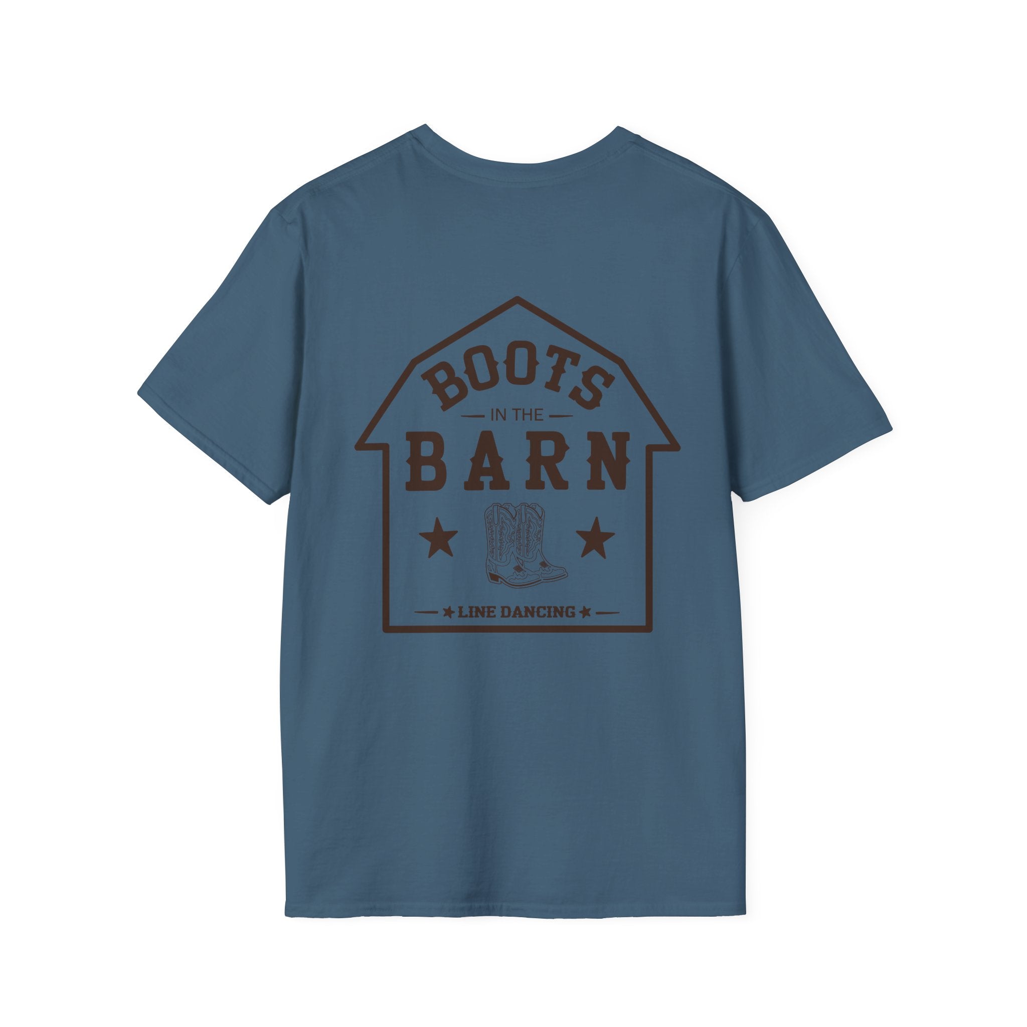 Brown & White Design Boots in the Barn T-Shirt — Lightweight Cotton