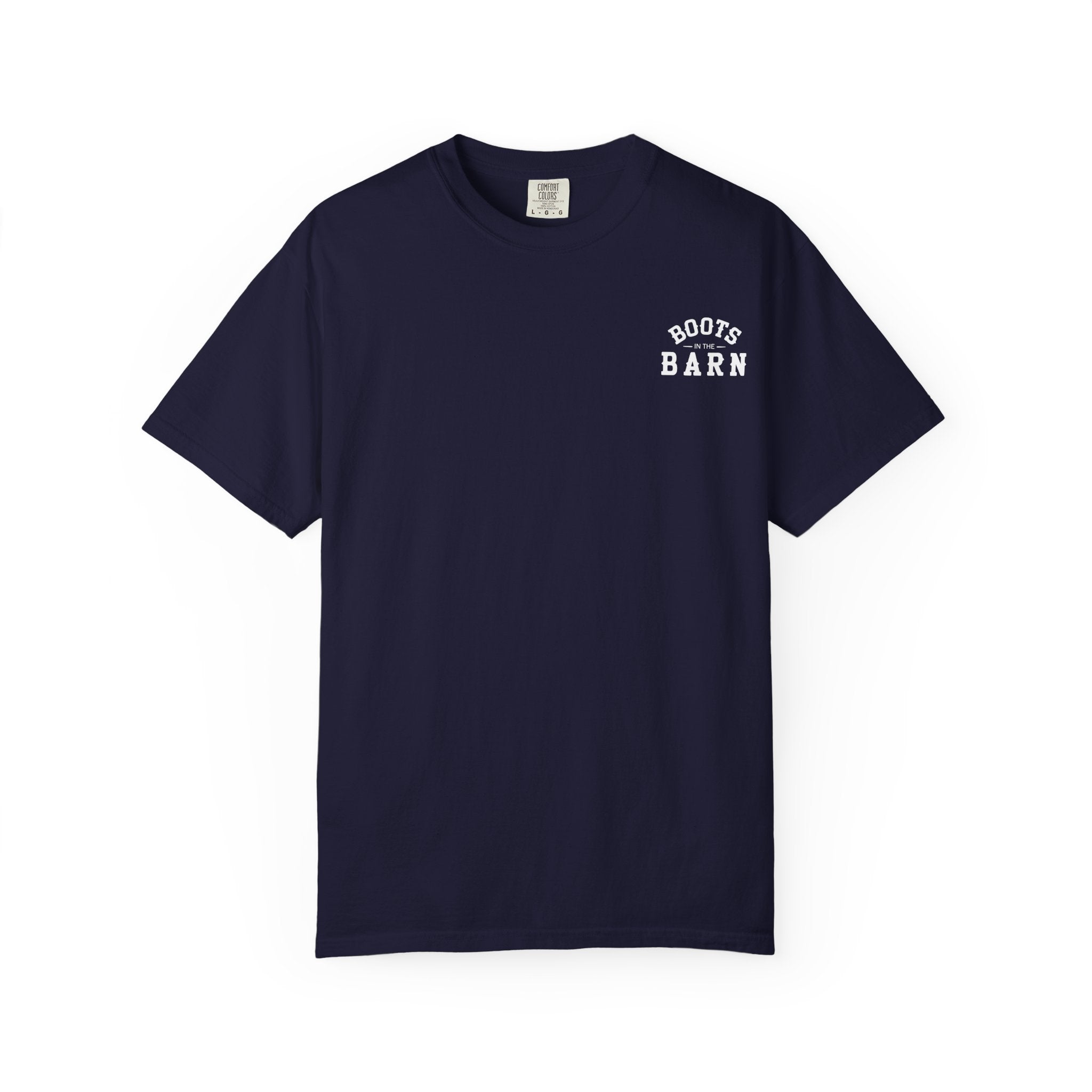 Black & White Design Boots in the Barn Line Dancing Tee — Heavyweight