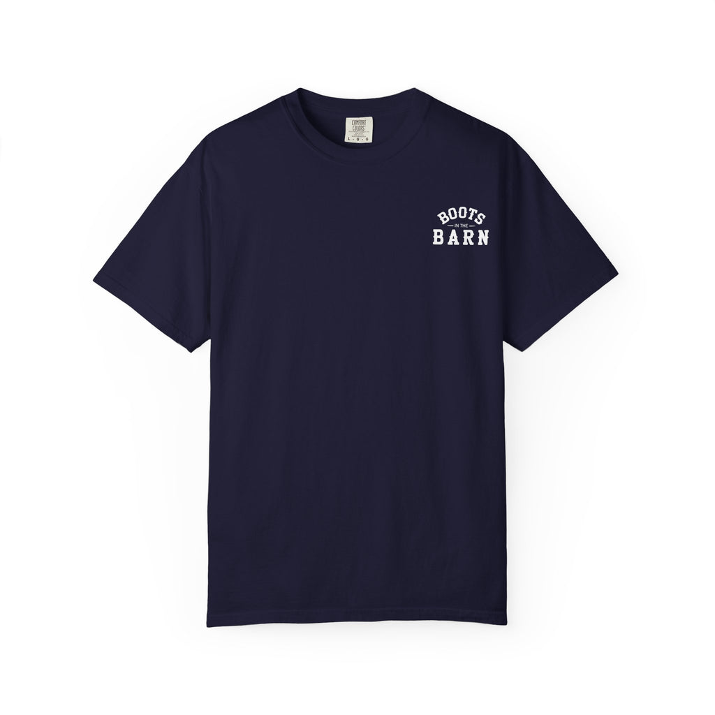 Brown & White Design Boots in the Barn Line Dancing Tee — Heavyweight