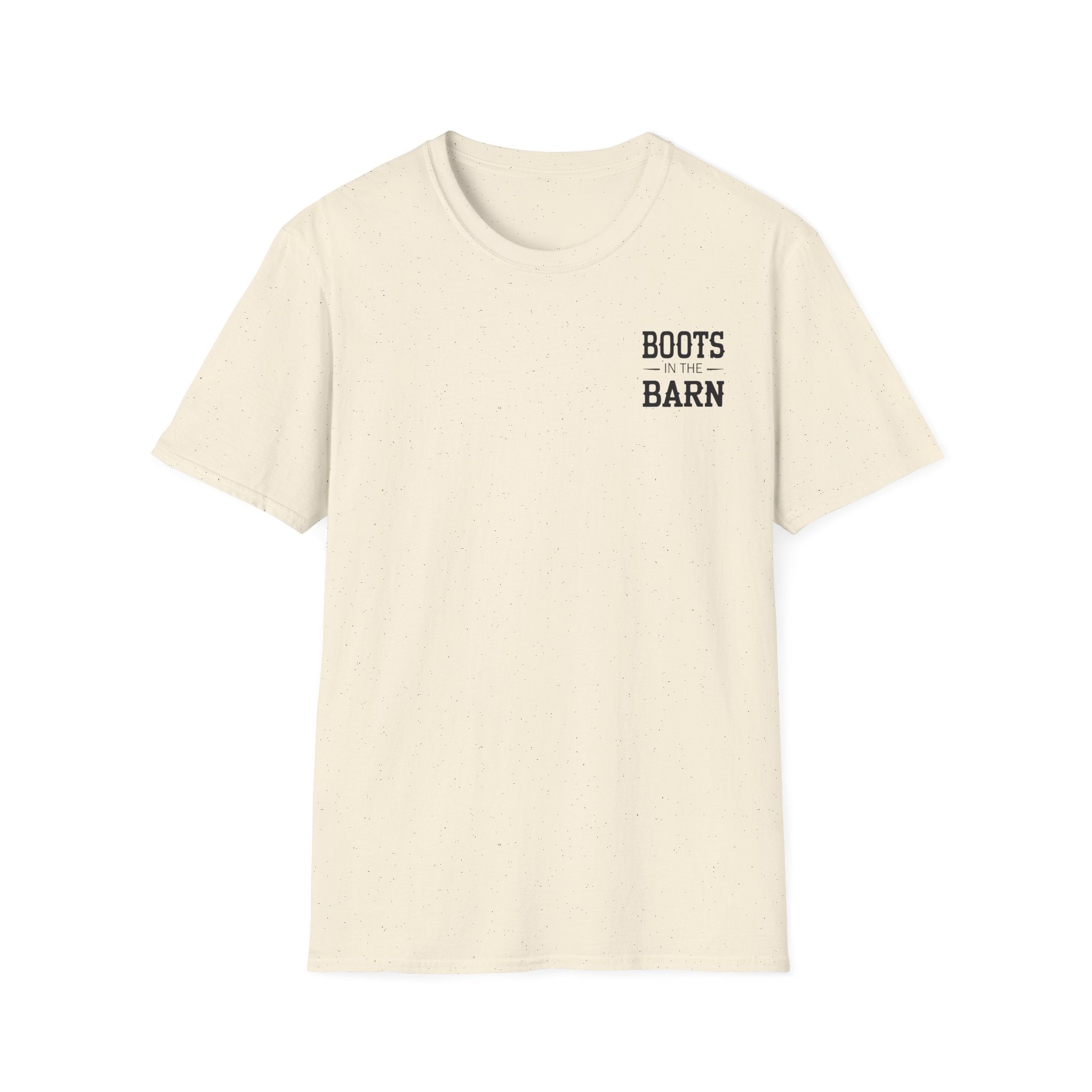 Boots in the Barn Graphic T‑Shirt — Rustic Farmhouse Tee for Country Lovers