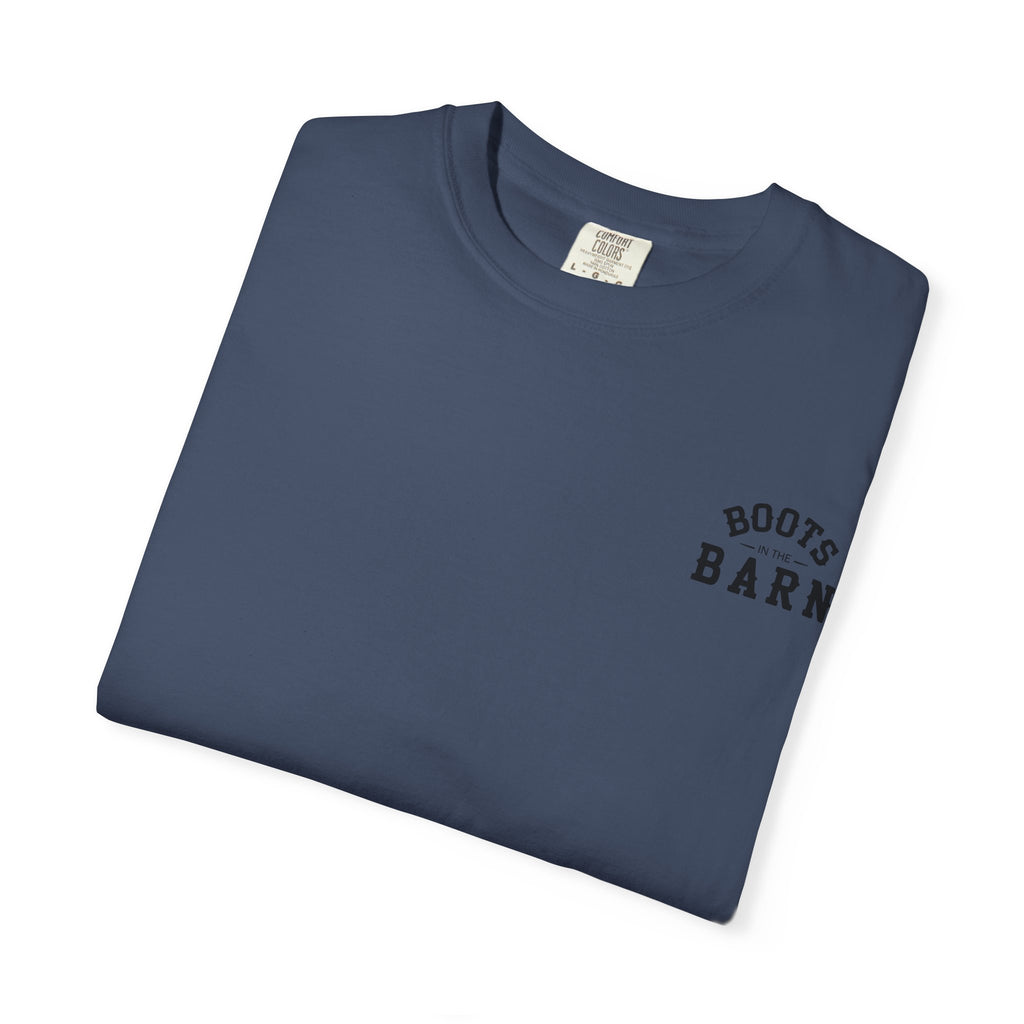 Black & White Design Boots in the Barn Line Dancing Tee — Heavyweight