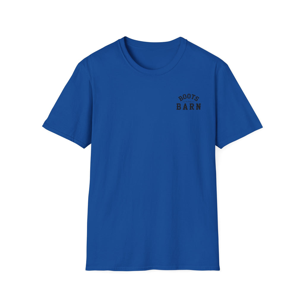 Black & White Design Boots in the Barn T-Shirt — Lightweight Cotton