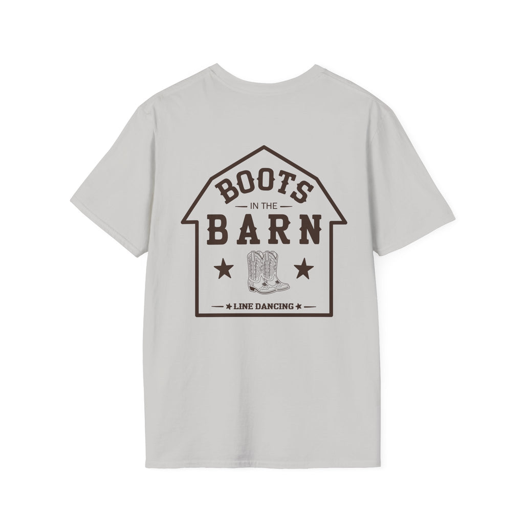 Brown & White Design Boots in the Barn T-Shirt — Lightweight Cotton