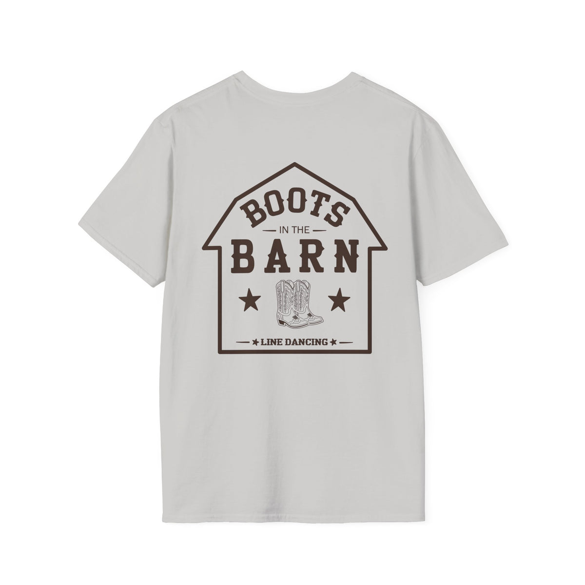 Brown & White Design Boots in the Barn T-Shirt — Lightweight Cotton