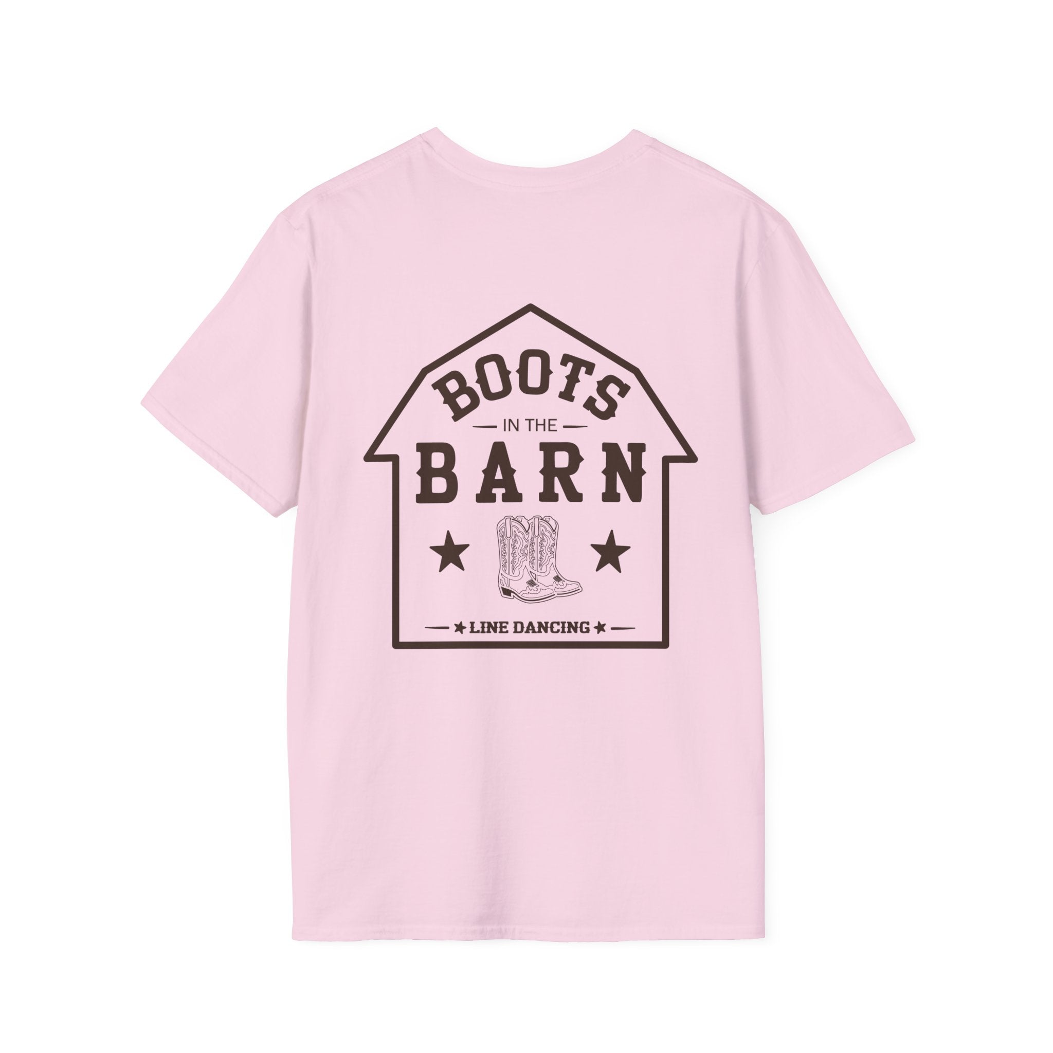 Brown & White Design Boots in the Barn T-Shirt — Lightweight Cotton