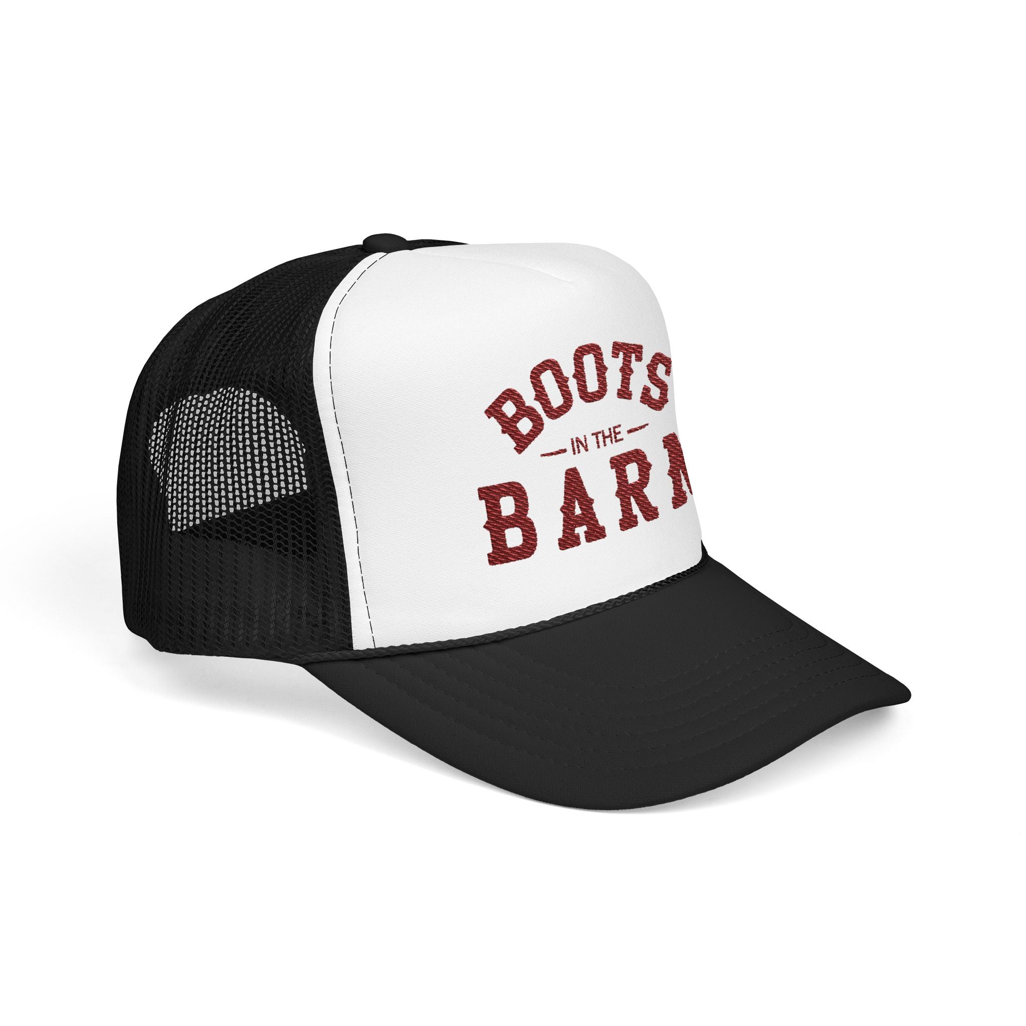Trucker Hat Embroidered  — "Boots in the Barn" Country Cap