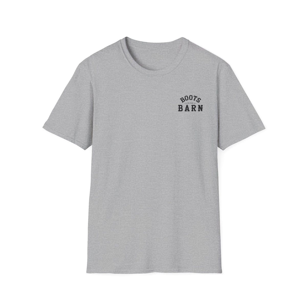 Black & White Design Boots in the Barn T-Shirt — Lightweight Cotton