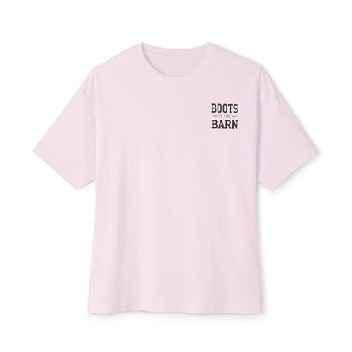 Boots Barn Oversized Boxy Tee (Light Colors) — Minimal Western Graphic Tee