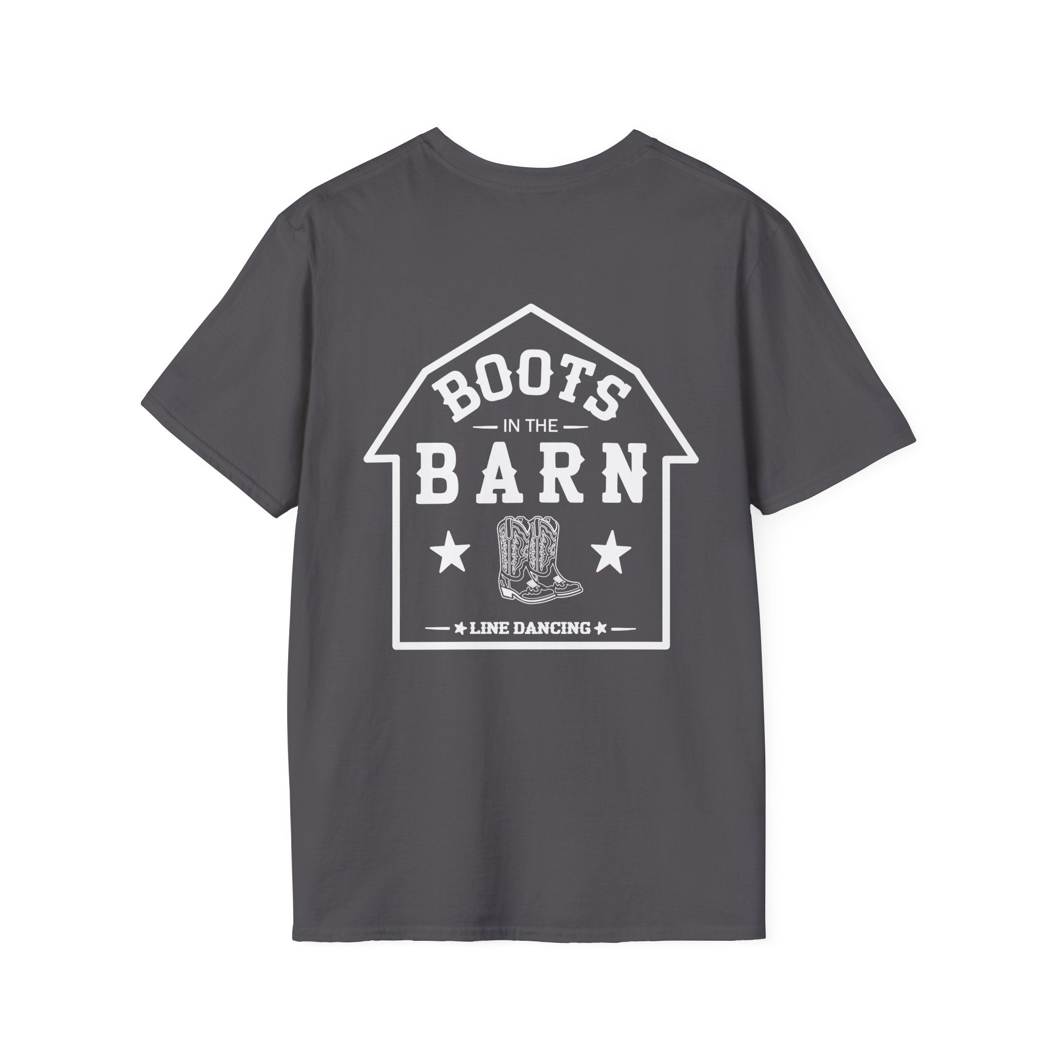 Brown & White Design Boots in the Barn T-Shirt — Lightweight Cotton