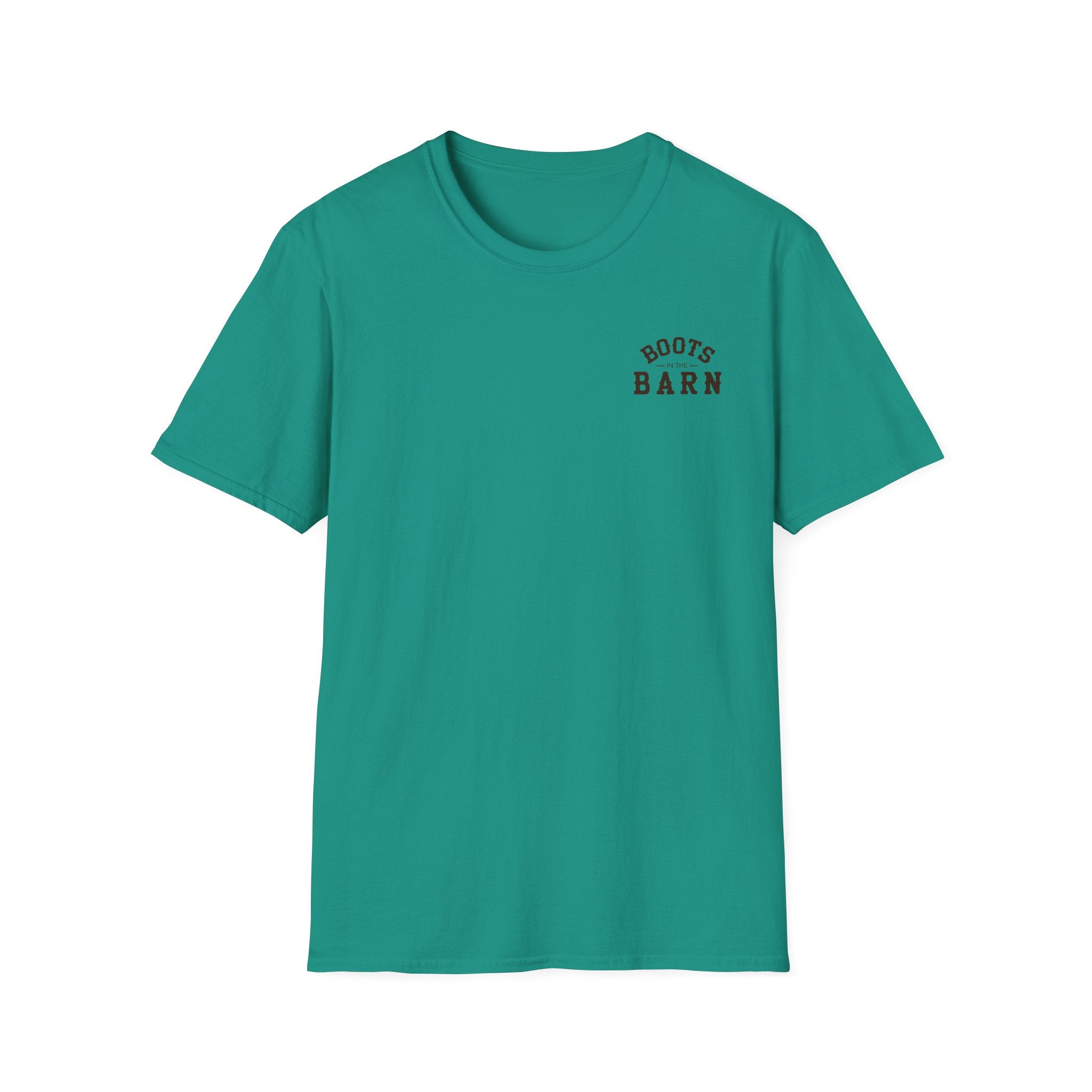 Brown & White Design Boots in the Barn T-Shirt — Lightweight Cotton