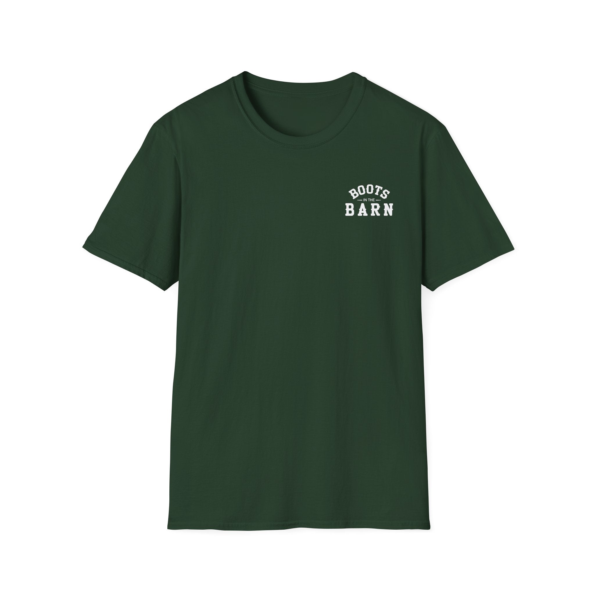 Brown & White Design Boots in the Barn T-Shirt — Lightweight Cotton