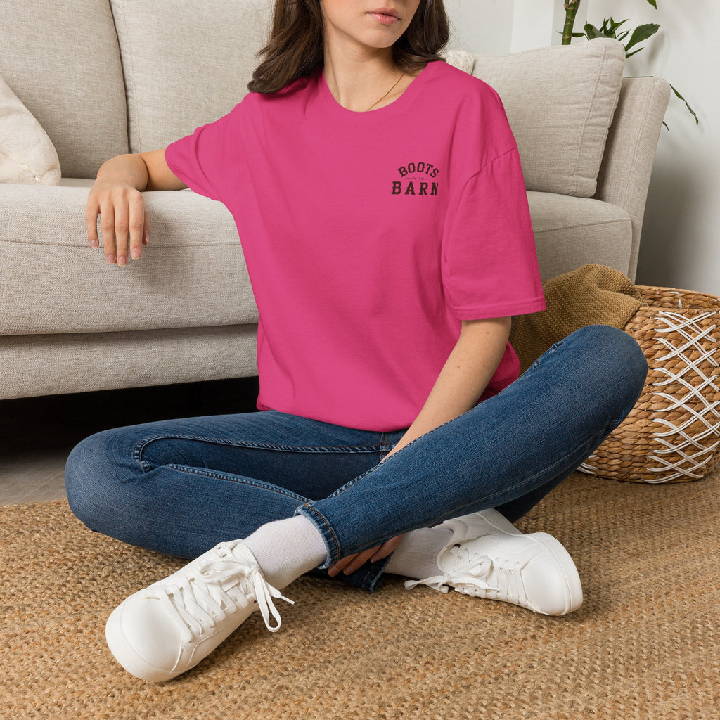 Brown & White Design Boots in the Barn T-Shirt — Lightweight Cotton