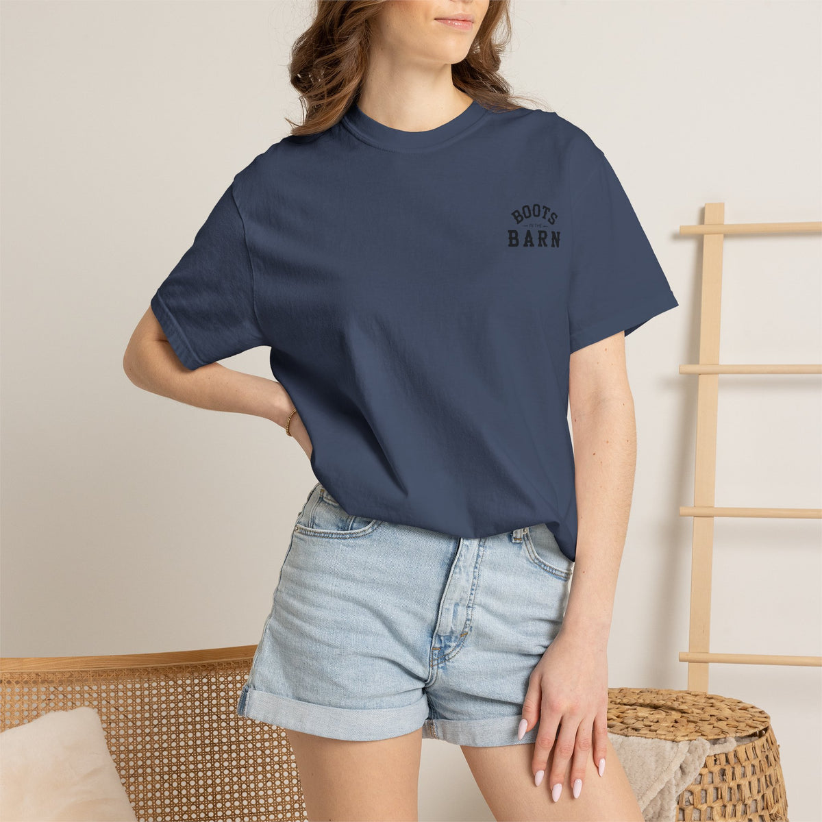 Black & White Design Boots in the Barn Line Dancing Tee — Heavyweight