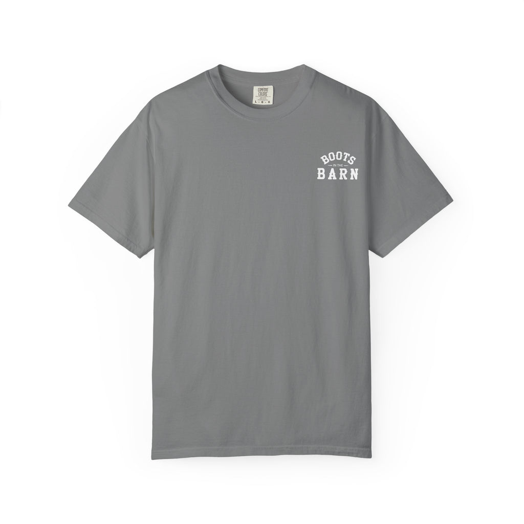Brown & White Design Boots in the Barn Line Dancing Tee — Heavyweight