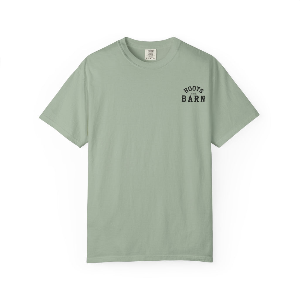 Black & White Design Boots in the Barn Line Dancing Tee — Heavyweight