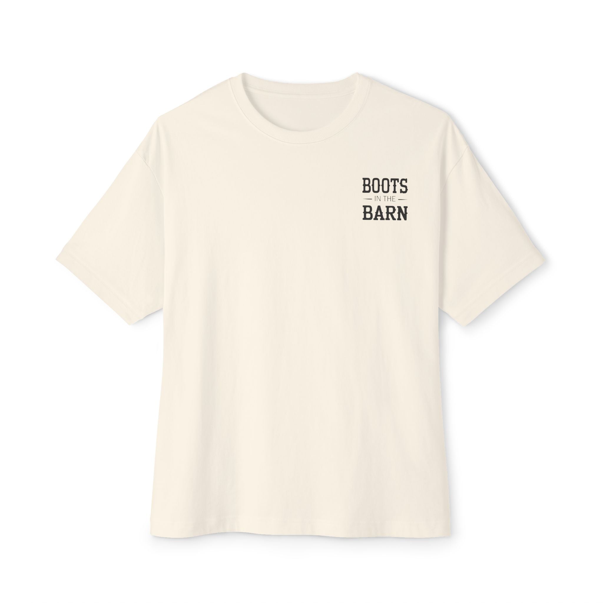 Boots Barn Oversized Boxy Tee (Light Colors) — Minimal Western Graphic Tee