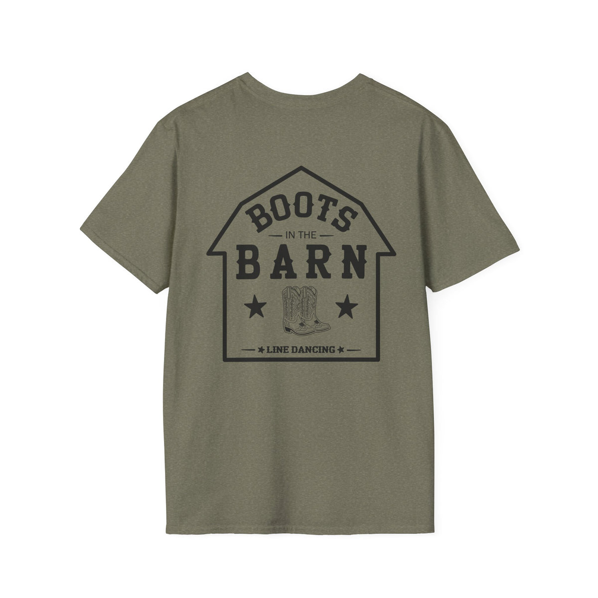 Black & White Design Boots in the Barn T-Shirt — Lightweight Cotton
