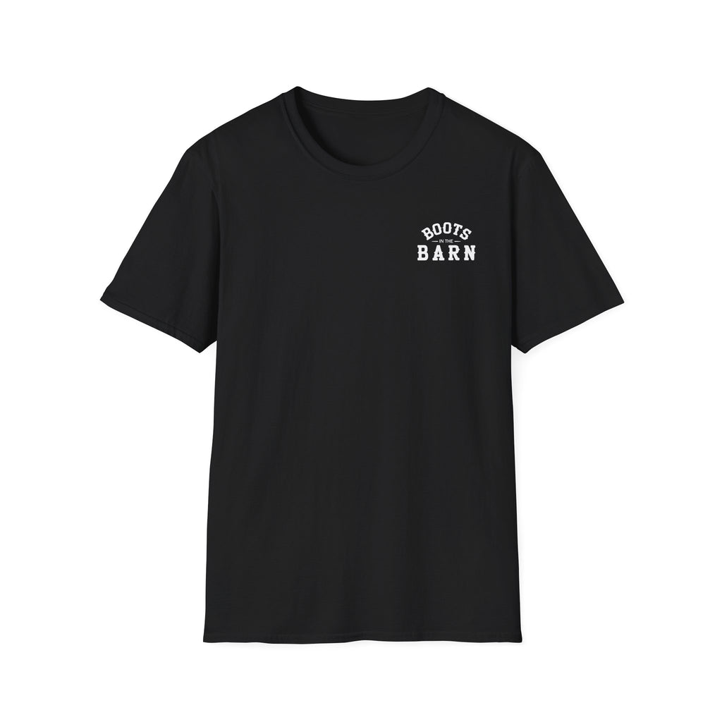 Brown & White Design Boots in the Barn T-Shirt — Lightweight Cotton