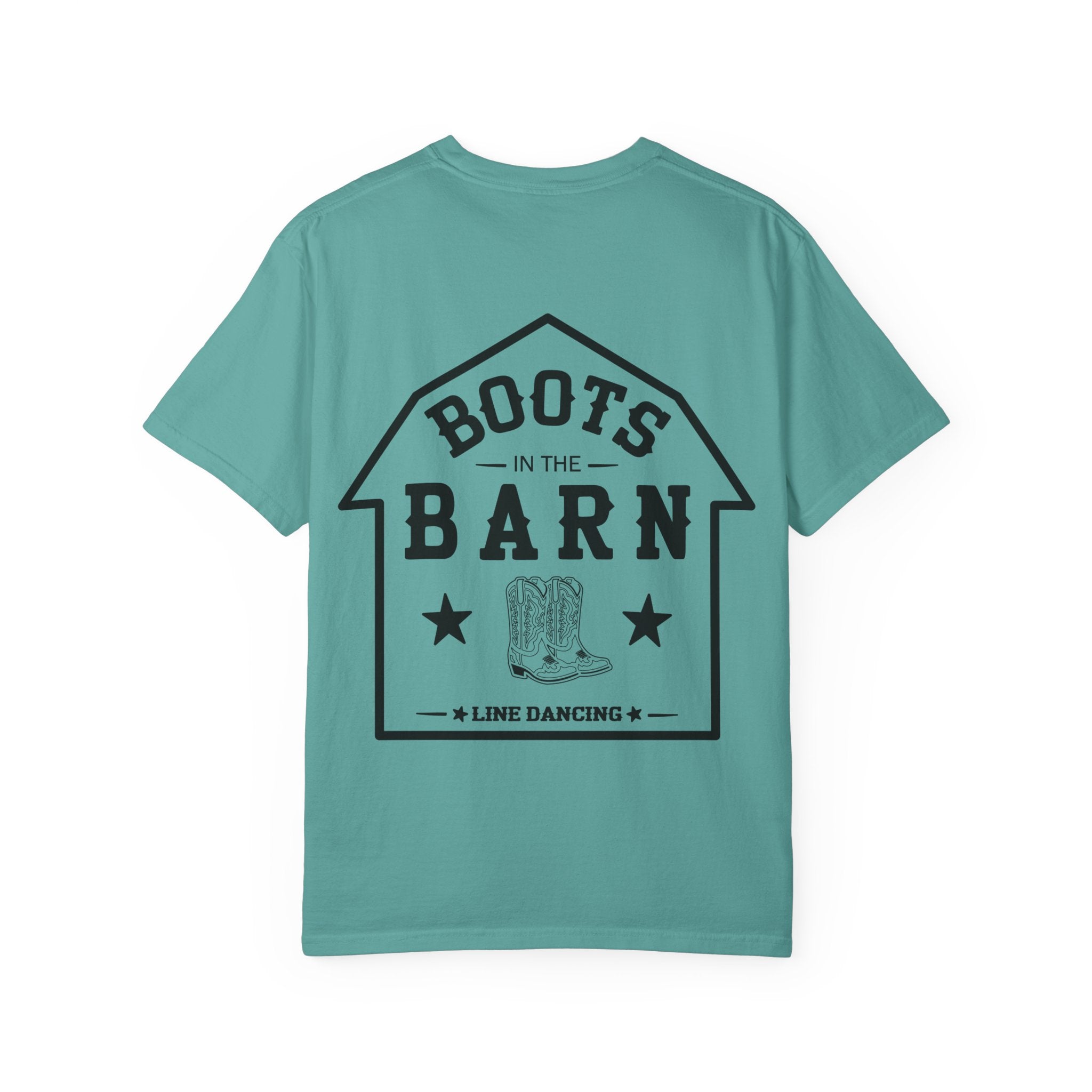 Black & White Design Boots in the Barn Line Dancing Tee — Heavyweight