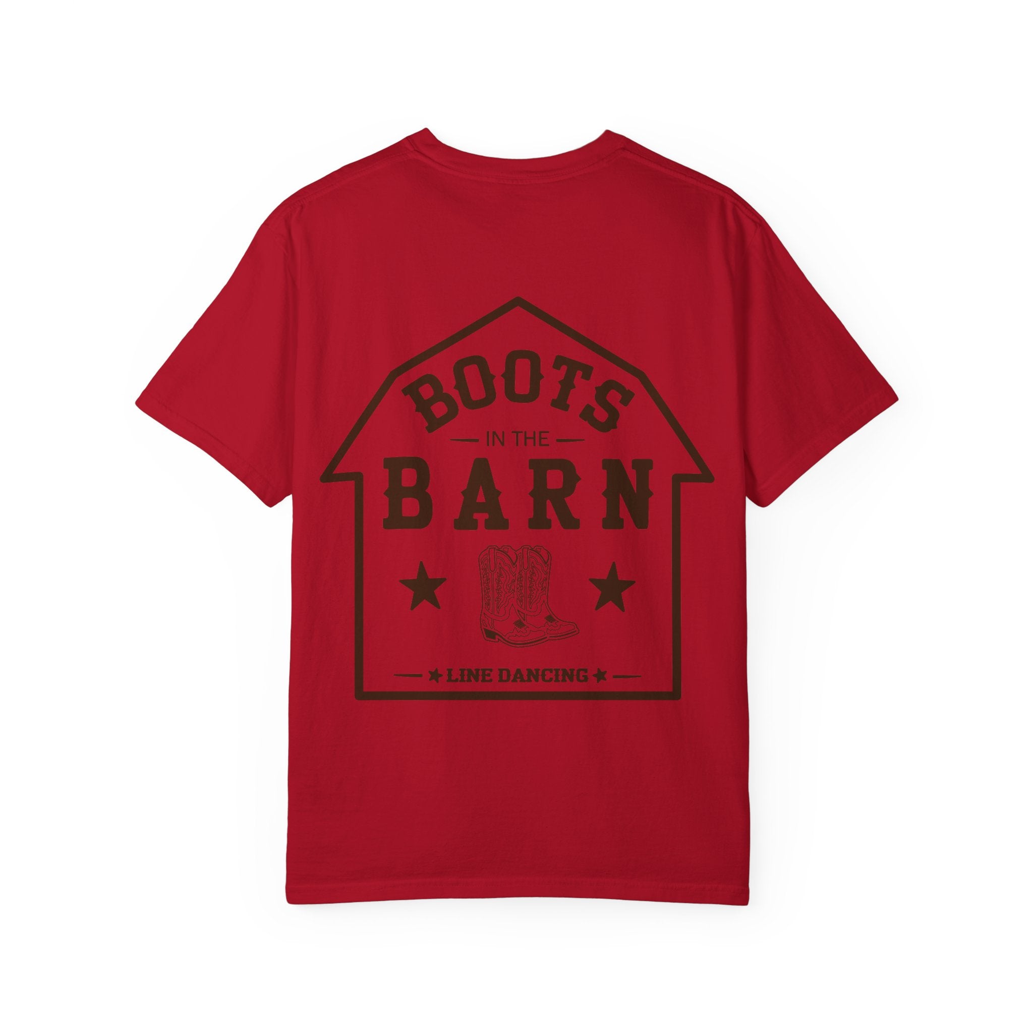 Brown & White Design Boots in the Barn Line Dancing Tee — Heavyweight