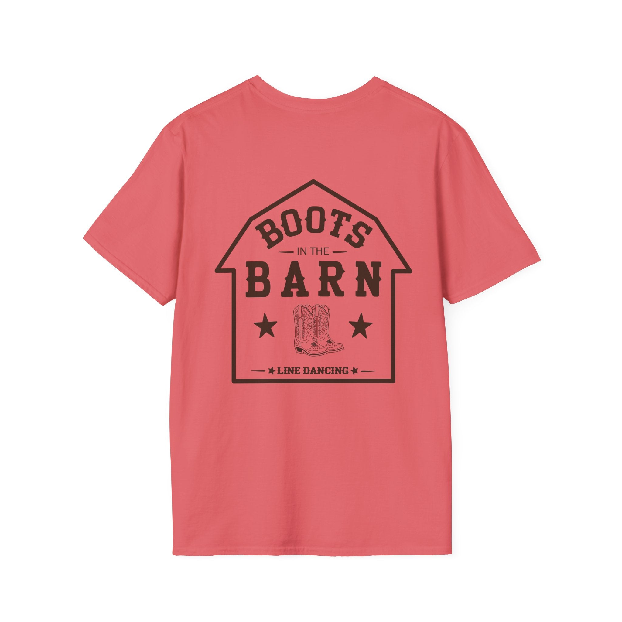 Brown & White Design Boots in the Barn T-Shirt — Lightweight Cotton