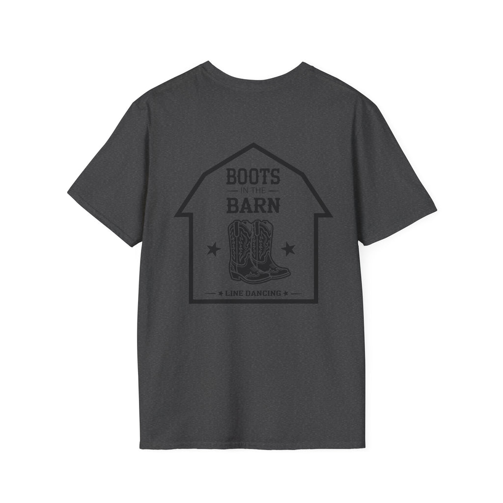 Boots in the Barn Graphic T‑Shirt — Rustic Farmhouse Tee for Country Lovers