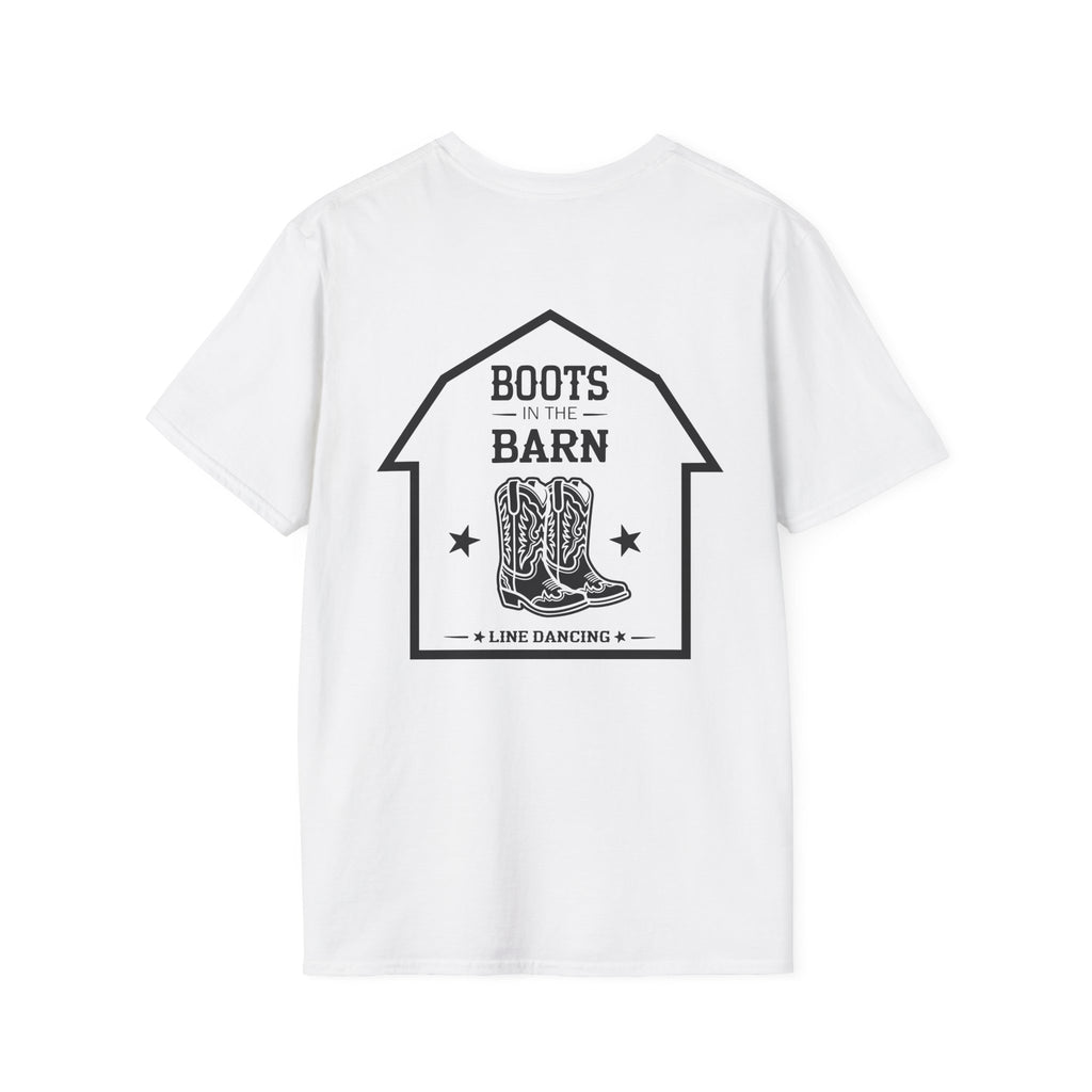 Boots in the Barn Graphic T‑Shirt — Rustic Farmhouse Tee for Country Lovers